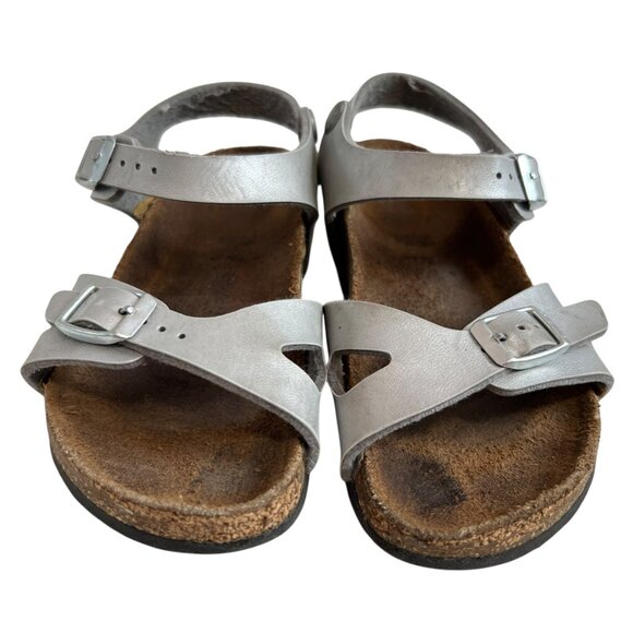 Birkenstock Rio kids sandals Electric Metallic Silver birko flor EU 28 kids 10 - Picture 2 of 13